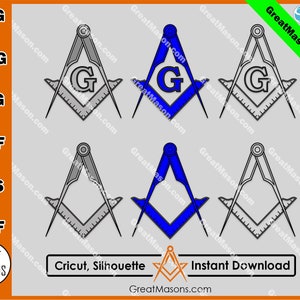 Freemasons Square and Compasses Symbol SVG File - Great Masons design *SVG, Png, Eps, Dxf, Jpg, Pdf, Cricut Silhouette* Instant Download