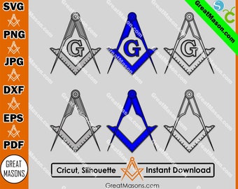 Freemasons Square and Compasses Symbol SVG File - Great Masons design *SVG, Png, Eps, Dxf, Jpg, Pdf, Cricut Silhouette* Instant Download