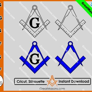 Freemasons Square and Compasses Symbol SVG File - Great Masons design *SVG, Png, Eps, Dxf, Jpg, Pdf, Cricut Silhouette* Instant Download