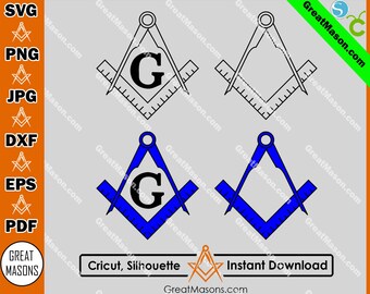Freemasons Square and Compasses Symbol SVG File - Great Masons design *SVG, Png, Eps, Dxf, Jpg, Pdf, Cricut Silhouette* Instant Download