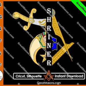 Shriner Mason Squrare & Compasses G Nobles Shrine Symbol - Great Masons *SVG, Png, Eps, Dxf, Jpg, Pdf, Cricut Silhouette* Instant Download