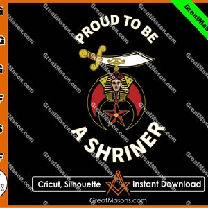 Proud To Be A Shriner Logo Symbol Masonic PHAraoh Nobles Shrine Freemasons *SVG, Png, Eps, Dxf, Jpg, Pdf* Instant Download