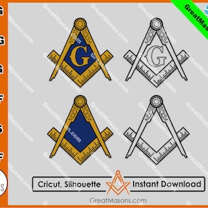 Massoni Piazza e Bussole Simbolo SVG File - Great Masons design *SVG, Png, Eps, Dxf, Jpg, Pdf, Cricut Silhouette* Download istantaneo