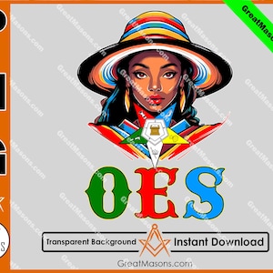 OES Black Beautiful Sister Floppy Wide-Brimmed Hat FATAL Order of the Eastern Star Masonic Great Masons - PNG Transparent High Quality File