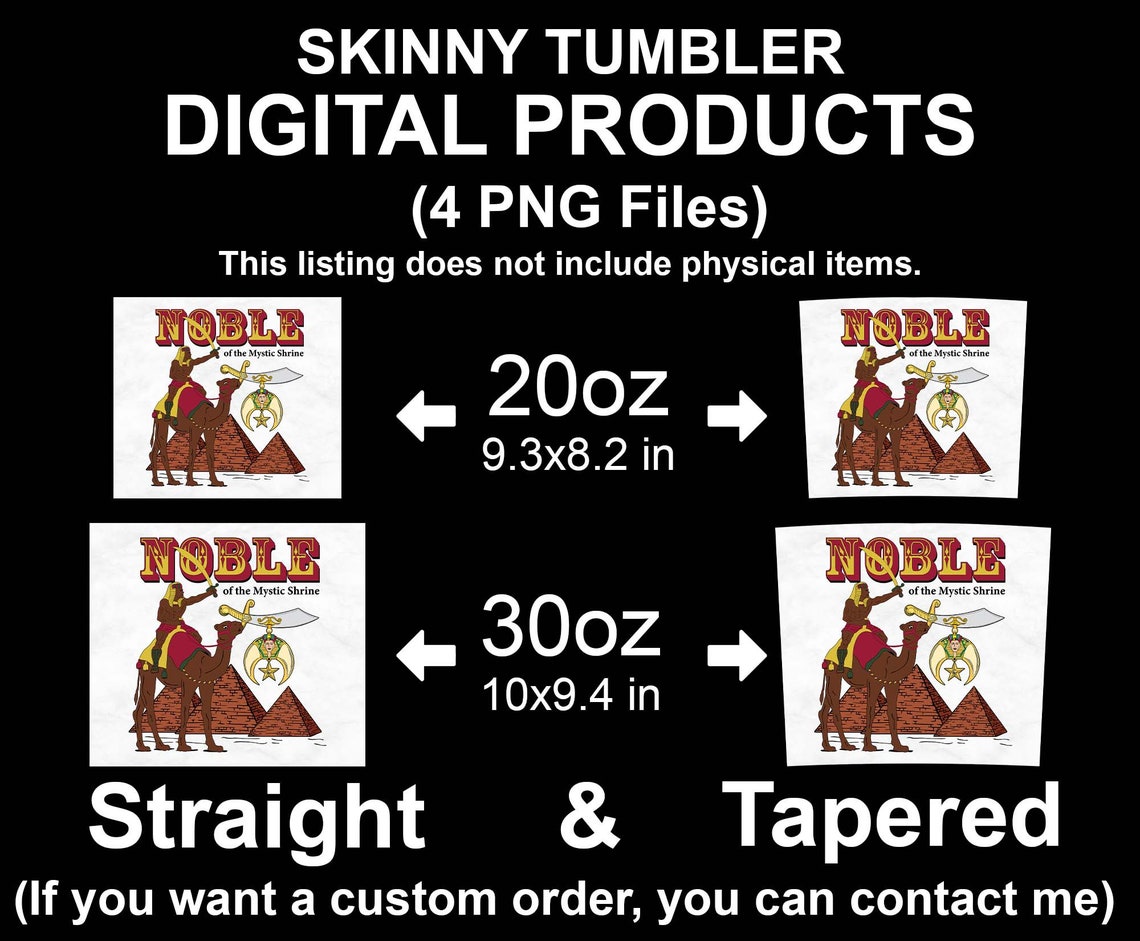 Nobles Mystic Shrine Camel Rider Pyramid Shriner Scimitar 20oz 30oz ...