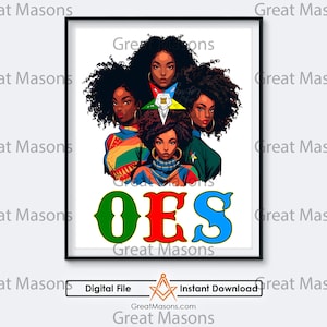 OES Sisters Squad Sistas FATAL Order of the Eastern Star Massonic Wall Art - stampabile in tre dimensioni (download digitale)