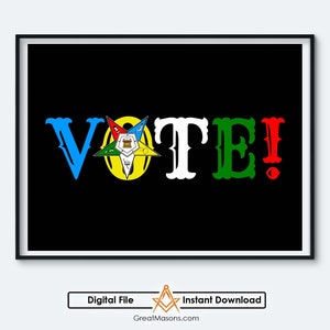 OES VOTE Sisters FATAL Order Of The Eastern Star - Great Masons - Download digitale stampabile in tre dimensioni