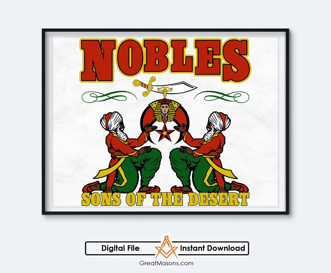 Nobles Shriner Sons of the Desert Symbol Shriners Freemasonry Art