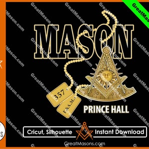 MASON Past Master Prince Hall 357 F.&A.M. Dog Tag Emblem Masonic Design - Great Masons *PNG, JPG* Instant Download