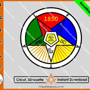 OES 1850 Star FATAL Logo Symbols Order Of The Eastern Star Sisterhood Freemason *Svg, Png, Eps, Dxf, Jpg, Pdf, Cricut* Instant Download