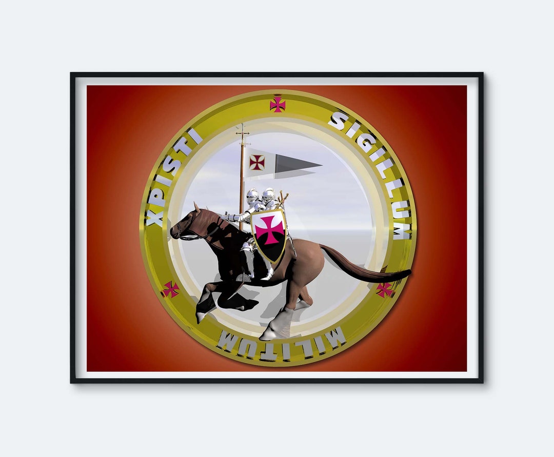 Knights Templar Crusader XPISTI SIGILLUM MILITUM York Rite Masons Masonic 3D Art Great Masons