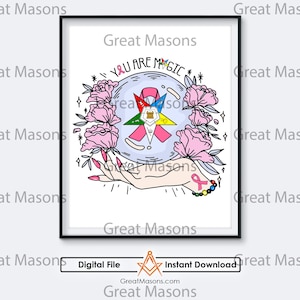 OES You Are Magic Breast Cancer Awareness FATAL Order of Eastern Star Great Masons Wall Art - stampabile in tre dimensioni (download digitale)