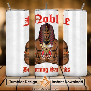 Noble Shriner Pharaoh Burning Sands King Of The Desert Shrine Art 20oz 30oz Skinny Tumbler Wrap Png, Design Straight & Tapered Tumbler File
