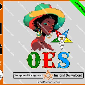 OES Black Beautiful Sister Floppy Wide-Brimmed Hat FATAL Order of the Eastern Star Masonic Great Masons - PNG Transparent High Quality File