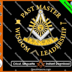 Masón Past Master Wisdom Leadership Freemasons Symbol SVG File - Great Masons design *SVG, Png, Eps, Dxf, Jpg, Pdf* Descarga instantánea