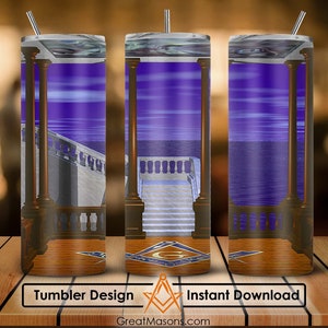 Masonic Degrees The Steps Master Mason Freemasons - Great Masons 20oz 30oz Skinny Tumbler Wrap Png, Design Straight & Tapered Tumbler File