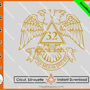 32nd Degree Scottish Rite Wings Down Masonic Digital File Great Masons *SVG, Png, Eps, Dxf, Jpg, Pdf, Cricut Silhouette* Instant Download