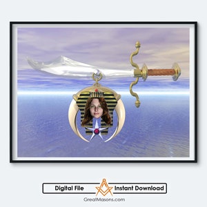 Masonic Degrees The Steps Master Mason Masonic Square & Compasses 3D Art - Great Masons - Digital Download Printable In Three Sizes