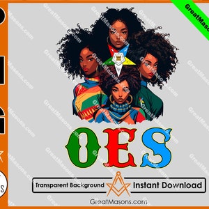 OES Black Beautiful Sisters Squad Team FATAL Order of the Eastern Star Masonic - Great Masons - PNG Transparent High Quality File