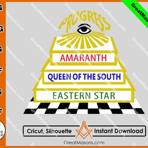 Amaranth Queen of the South Order Of The Eastern Star Sisterhood Freemason *Svg, Png, Eps, Dxf, Jpg, Pdf, Cricut* Instant Download