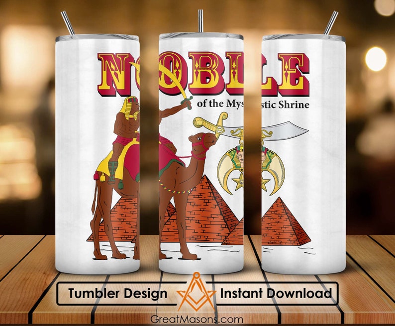 Nobles Mystic Shrine Camel Rider Pyramid Shriner Scimitar 20oz 30oz ...