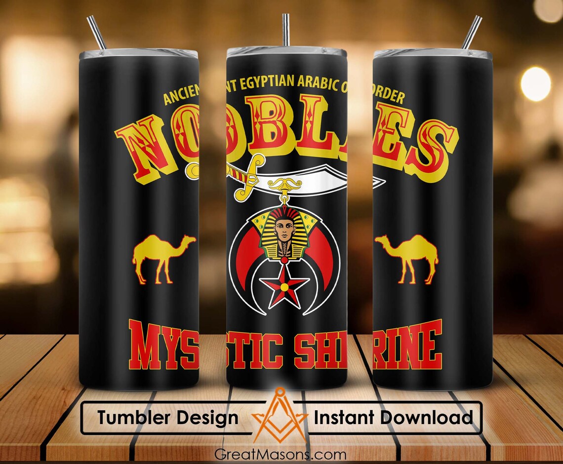 Nobles Mystic Shrine 1893 AEAONMS Shriner Scimitar Crescent Star 20oz ...
