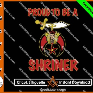 Proud To Be A Shriner Logo Symbol Masonic PHAraoh Nobles Shrine Freemasons *SVG, Png, Eps, Dxf, Jpg, Pdf* Instant Download