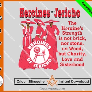 Heroines Of Jericho Sisters Royal Arch Masons Family OES HOJ York Rite Freemason *Svg, Png, Eps, Dxf, Jpg, Pdf, Cricut* Instant Download
