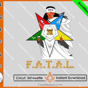 OES FATAL Sister Eyes Mask Order Of The Eastern Star Sisterhood Freemason *Svg, Png, Eps, Dxf, Jpg, Pdf, Cricut* Instant Download