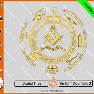 Mason Faith Hope Charity Rope Circle Logic - Great Masons *SVG, Png, Eps, Dxf, Jpg, Pdf* Layered Instant Download