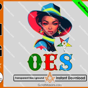 OES Black Beautiful Sister Floppy Wide-Brimmed Hat FATAL Order of the Eastern Star Masonic Great Masons - PNG Transparent High Quality File