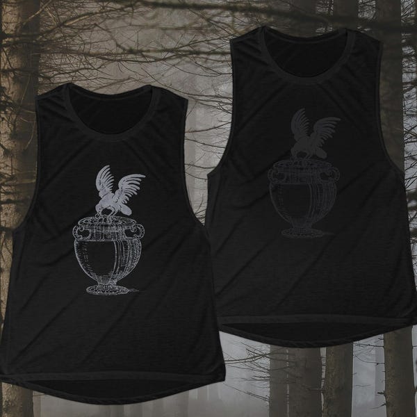 Crow Urn French Emblem Womens Muscle Tank