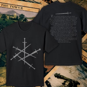 Five of Swords Tarot 2 Sided Unisex Cotton Tee Shirt