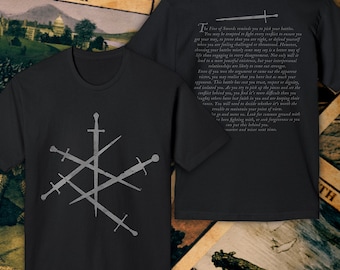 Five of Swords Tarot 2-zijdig katoenen uniseks T-shirt