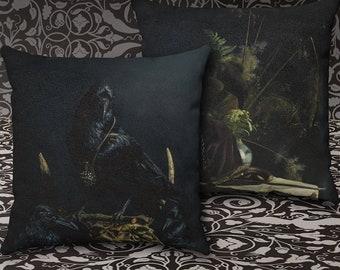 Victorian Raven Reversible Pillow Cover