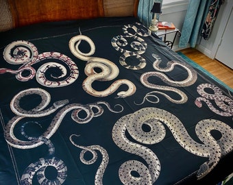 Antique Snakes Cotton Duvet Cover