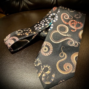 Antique Snake Print Necktie