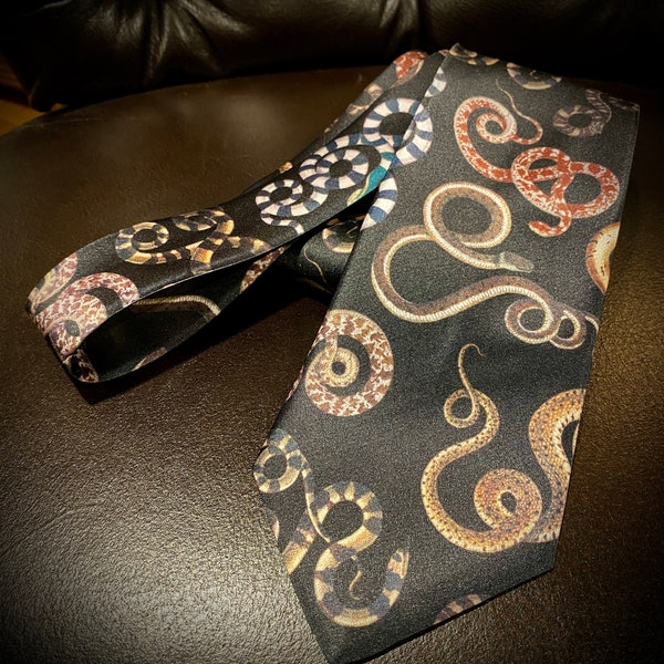 Antique Snake Print Necktie