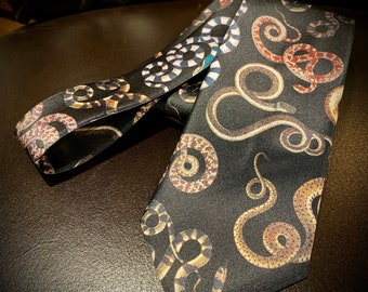 Antique Snake Print Necktie