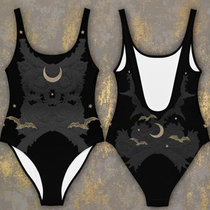 Victorian Bat One Piece Swimsuit