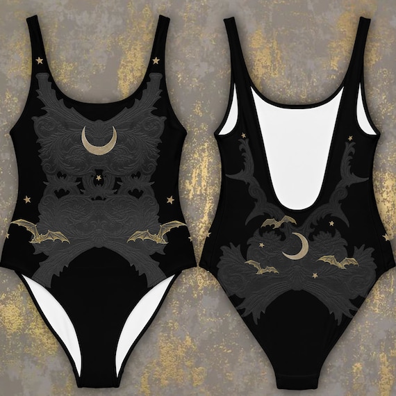 Victorian Bat One Piece Swimsuit