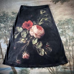 Antique Rose Floral Dutch Masters Midi Skirt