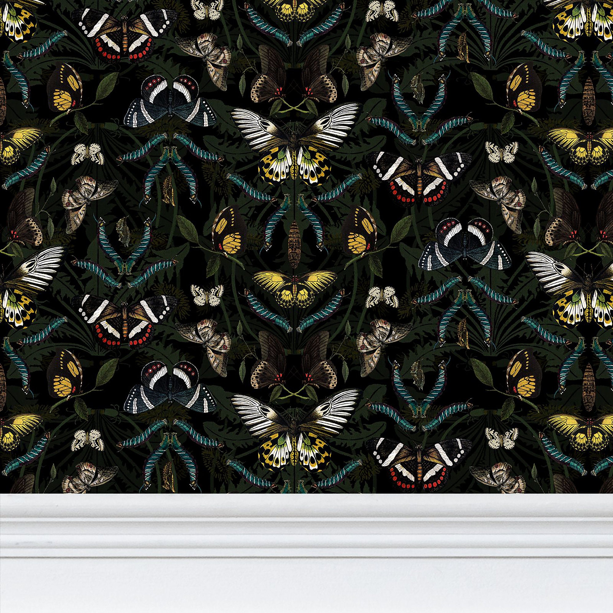 Antique Dandelions and Butterflies Wallpaper