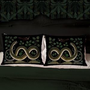 Serpent and Bird Standard Pillow Cover