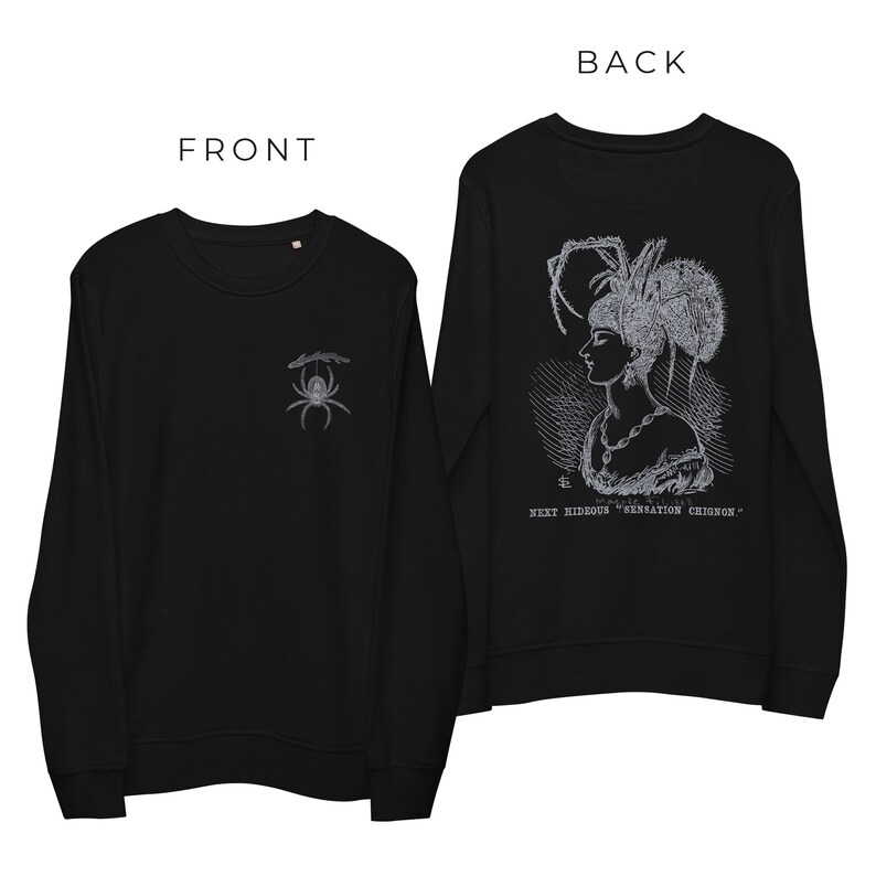 Victorian Spider Lady Unisex Organic Sweatshirt image 2