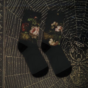 Victorian Roses Print Socks