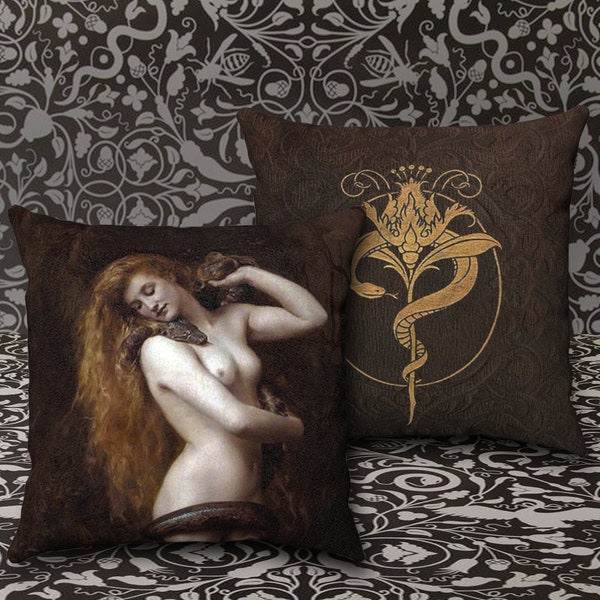 Lilith Victorian Faux Suede Pillow Cover