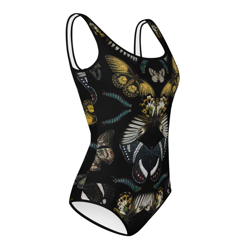 Butterfly Papillon Print Youth One Piece Swimsuit