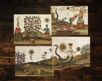 Assorted Medieval Alchemists Cotton Placemats