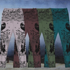 Victorian Castle Raven Yoga/Swim Leggings 4 Colors